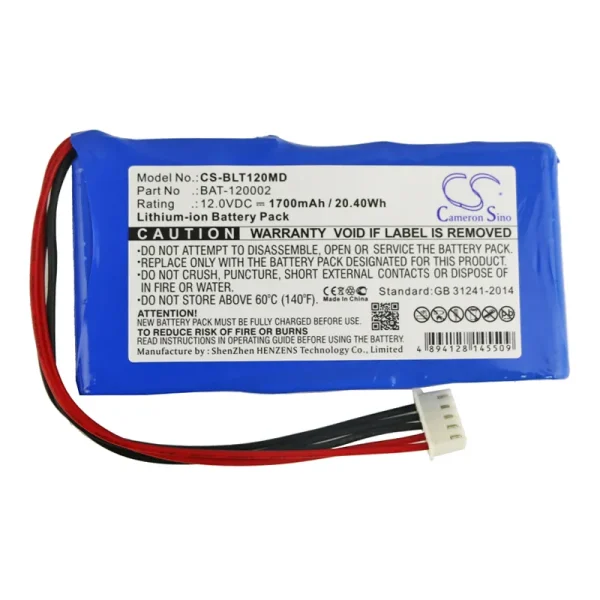 Biolight BLT-1203A, BLT-1203A Vital Signs Monitor Series Replacement Battery 1700mAh / 20.40Wh