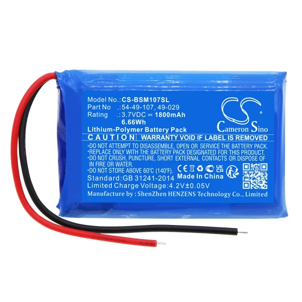 Biosystems MultiPro Multigas Monitor Series Replacement Battery 1800mAh / 6.66Wh