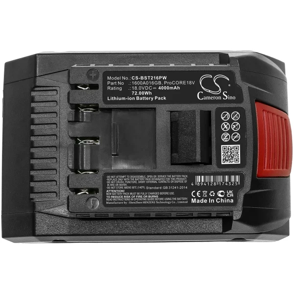 Bosch GBH 18V-34 CF, GBH 18V-36 C, GBH 18V-45 C, GCM 18V-216 Series Replacement Battery 4000mAh / 72.00Wh