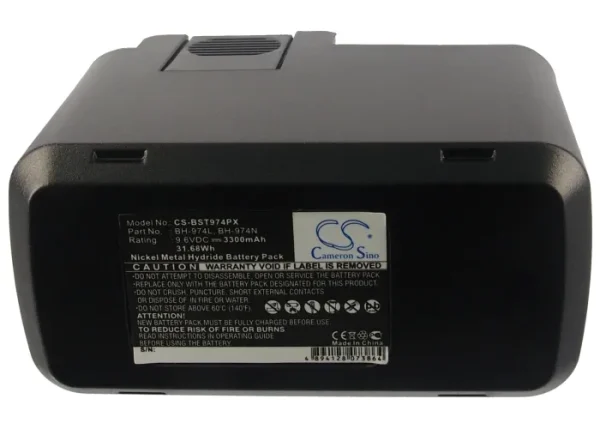 Bosch ABS 96 M-2, ASB 96 P-2, GBB 9.6VES-1, GBM 9.6 VSP-2 Series Replacement Battery 3300mAh/31.68Wh