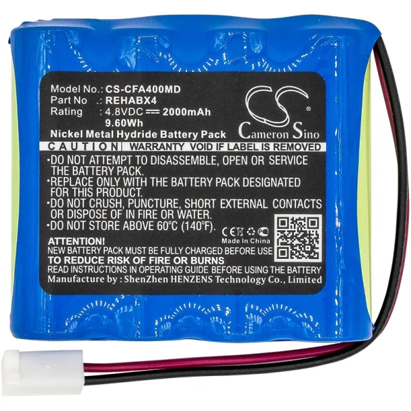 Cefar 2652, Activ X 4, ActivX4, Rehab X 4 Series Replacement Battery 2000mAh / 9.60Wh