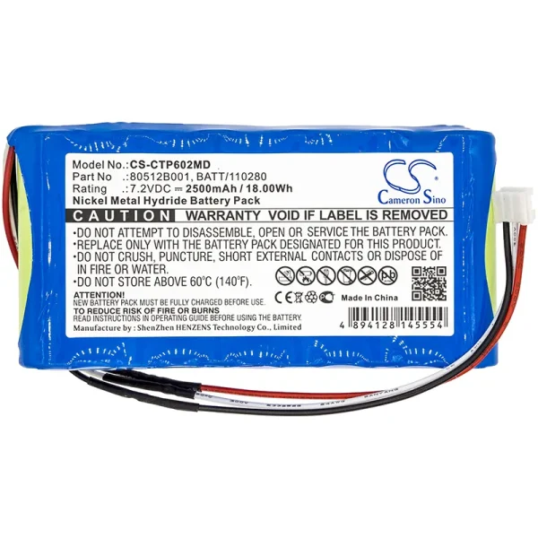 Criticare 507NJC BP, 602-14, LT Plus, Poet LT Pulse Oximeter Series Replacement Battery 2500mAh / 18.00Wh