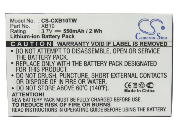 Xact Communication Wristlinx x2x, Wristlinx x2x-2, Wristlinx x33xif, Wristlinx x33xif-2, Wristlinx x3x Series Replacement Battery 550mAh