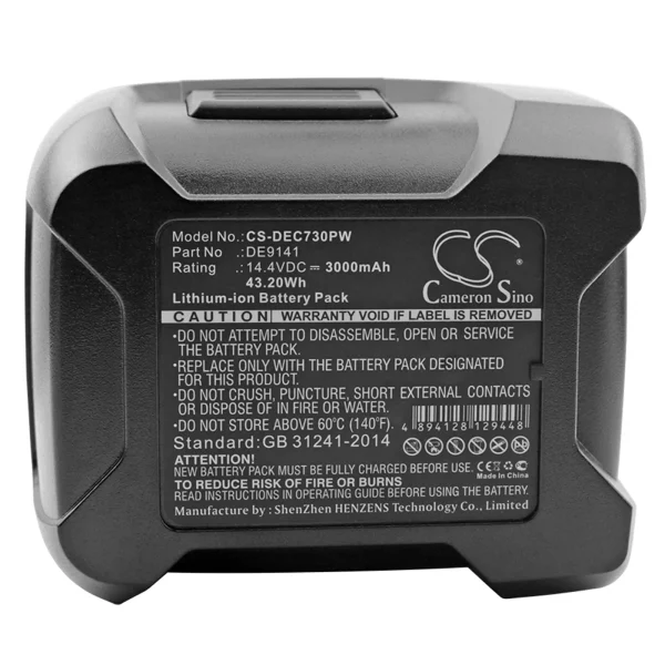 DeWalt DC528 (Flash Light), DC528N, DC551KA, DC612KA Series Replacement Battery 3000mAh / 43.20Wh