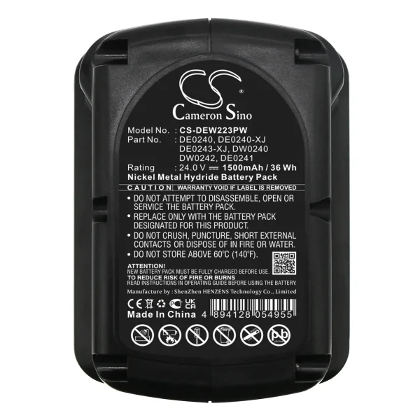 DeWalt DC222KA, DC222KB, DC223KA, DC223KB Series Replacement Battery 1500mAh