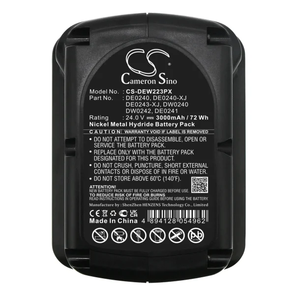 DeWalt DC222KA, DC222KB, DC223KA, DC223KB Series Replacement Battery 3000mAh