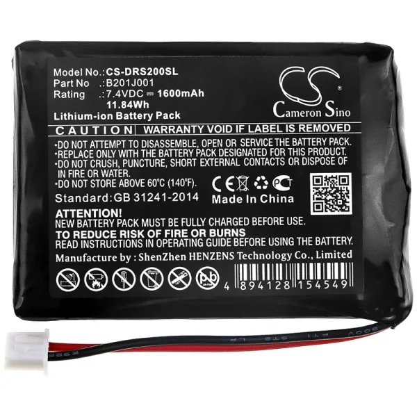 Deviser DS2000 Series Replacement Battery 1600mAh / 11.84Wh