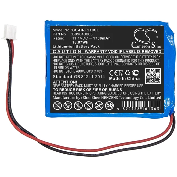 Deviser DS2100A, DS2100B, DS2100Q Series Replacement Battery 1700mAh / 18.87Wh