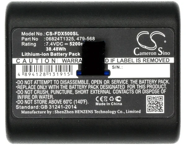 Fluke DSX Versiv, DSX-5000 CableAnalyzer, Versiv Series Replacement Battery 5200mAh / 38.48Wh