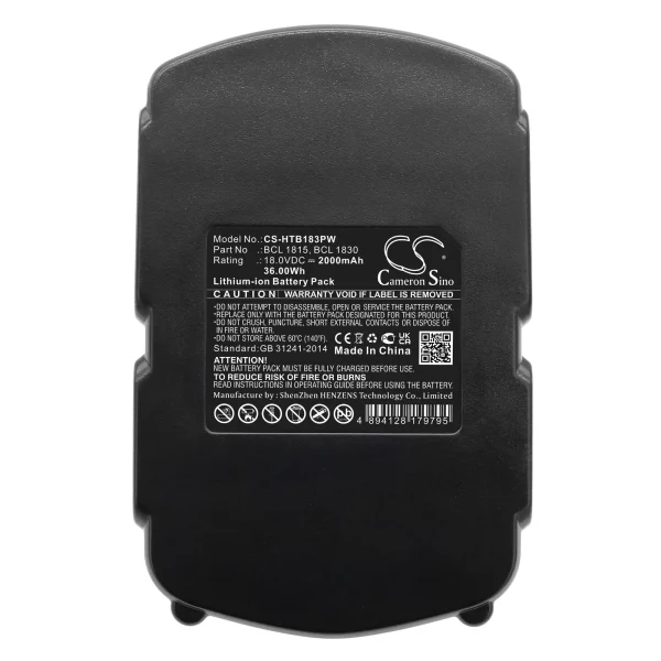 Hitachi C 18DL, C 18DLX, C 18DMR, C 6DC Series Replacement Battery 2000mAh / 36.00Wh