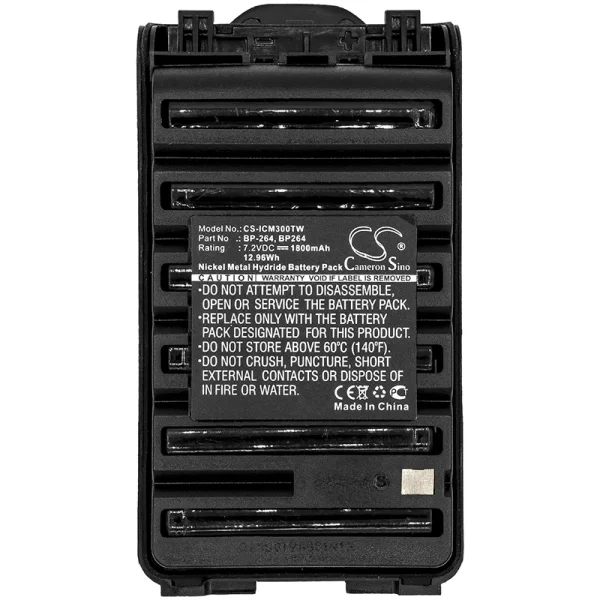 ICOM IC-F3001, IC-F3002, IC-F3003, IC-F3101D, IC-F3102D Series Replacement Battery 1800mAh / 12.96Wh