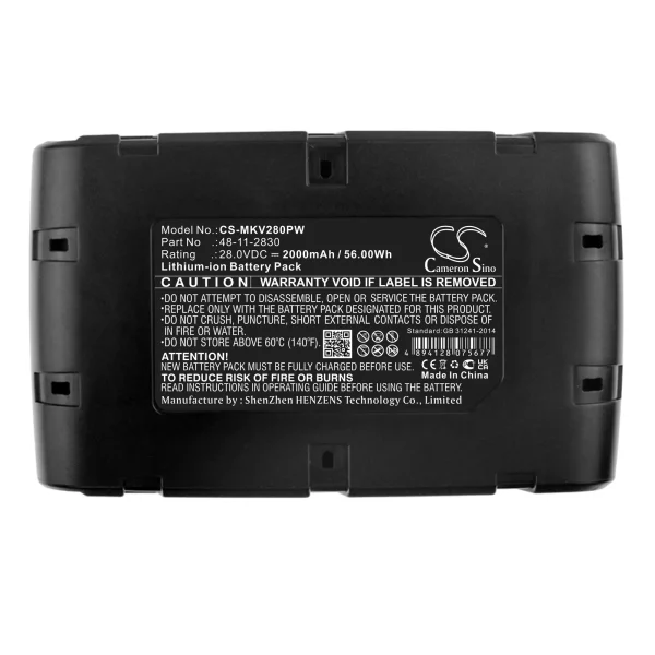 Milwaukee 0721-20, 0721-21, 0726-22, 0780-20 Series Replacement Battery 2000mAh / 56.00Wh - Image 4