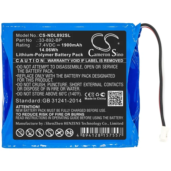 Ideal 33-892, 33-892 Securitest Pro Tester Series Replacement Battery 1900mAh / 14.06Wh