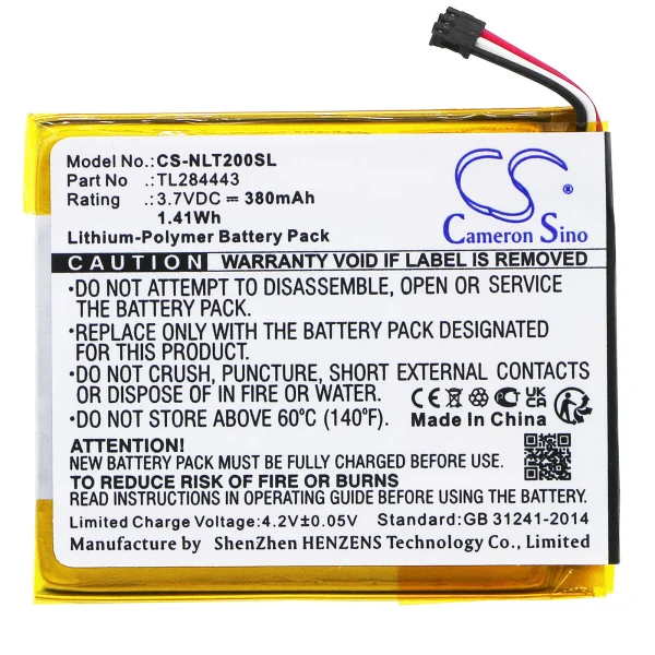 Nest A0013, Learning Thermostat 2nd Genera, Learning Thermostat 3rd Gen, Learning Thermostat 3rd Genera, T3007ES Series Replacement Battery 380mAh / 1.41Wh