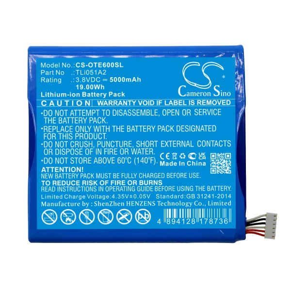 Alcatel EE60, EE60 4G, One Touch Link Y854, Y854VB Series Replacement Battery 5000mAh / 19.00Wh