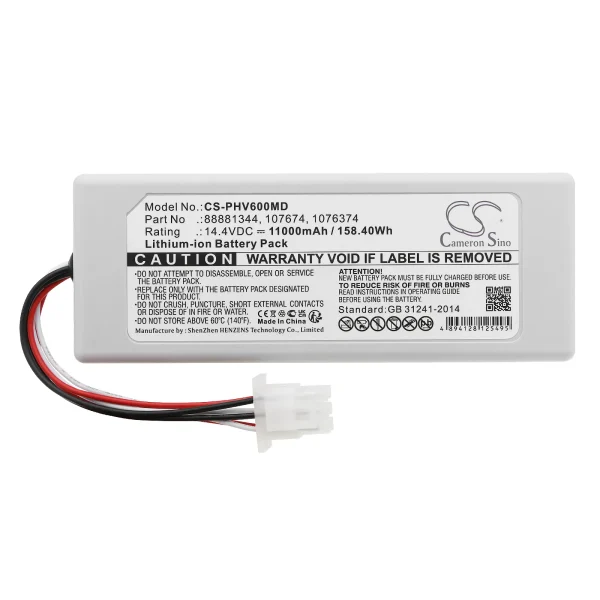 Philips Respirateur V60, Respirateur V60S, Respironics V60, Respironics V60S Series Replacement Battery 11000mAh / 158.40Wh