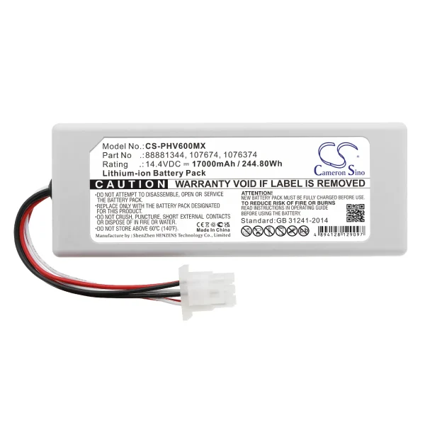 Philips Respirateur V60, Respirateur V60S, Respironics V60, Respironics V60S Series Replacement Battery 17000mAh / 244.80Wh