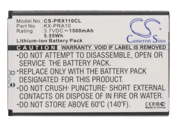 Panasonic KX-PRX110, KX-PRX110GW, KX-PRX120, KX-PRX120GW, KX-PRX150 Series Replacement Battery 1500mAh / 5.55Wh