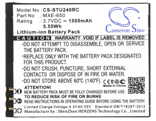 Tracfone Wireless U240C Series Replacement Battery 1500mAh / 5.55Wh