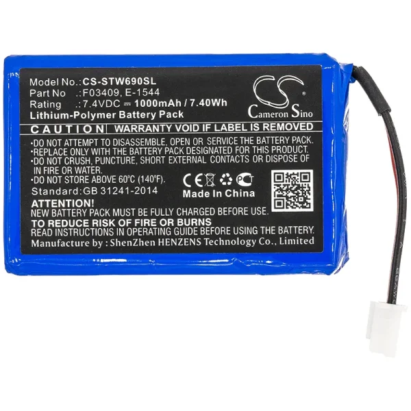 Satlink WS-6906, WS-6908, WS-6909, WS-6912, WS-6912 Digital Satellite Find Series Replacement Battery 1000mAh / 7.40Wh