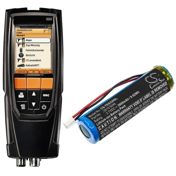 Testo 320 Combustion Analyzer Series Replacement Battery 2600mAh / 9.62Wh - Image 3