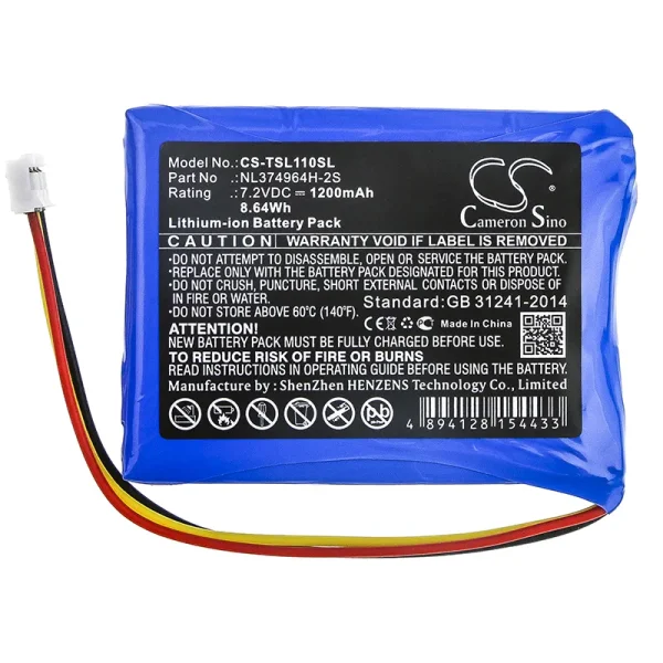 Tosight TSEL-110 Series Replacement Battery 1200mAh / 8.64Wh