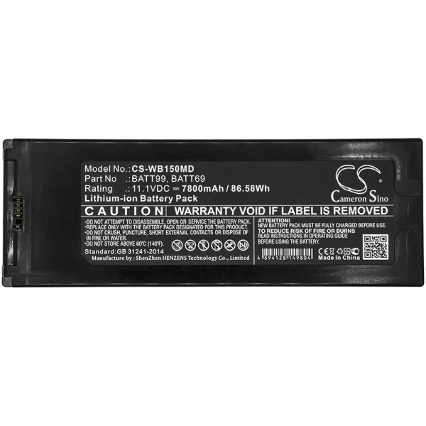 Welch-Allyn Connex 6000 Vital Signs Monito, Connex Spot, Connex Spot Vital Signs 7100, Connex Spot Vital Signs 7300 Series Replacement Battery 7800mAh / 86.58Wh