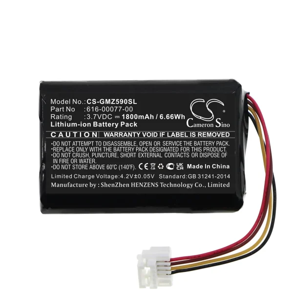 Garmin 010-01603-10, Zumo 590, Zumo 590LM, Zumo 595 Series Replacement Battery 1800mAh / 6.66Wh