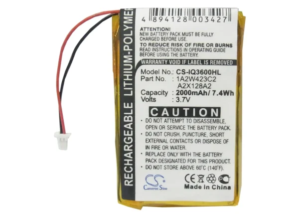 Garmin iQue 3200, iQue 3600, iQue 3600a, Series Replacement Battery 2000mAh / 7.40Wh