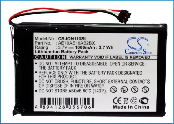 Garmin Nuvi 1100, Nuvi 1100LM Series Replacement Battery 1000mAh