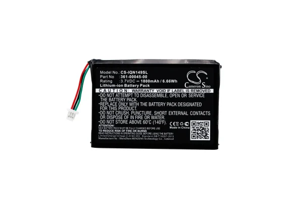 Garmin GDL 39, GDL-39, Nuvi 1490TV, Nuvi 2585TV Series Replacement Battery 1800mAh / 6.66Wh