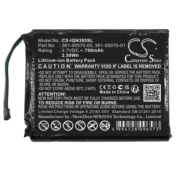 Garmin 3597LMT, Nuvi 3597, Nuvi 3597LMTHD, Nuvi 3598 Series Replacement Battery 700mAh / 2.59Wh