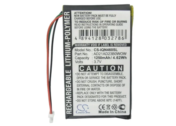 Garmin Nuvi 465, Nuvi 465LTM, Nuvi 465T, Series Replacement Battery 1250mAh