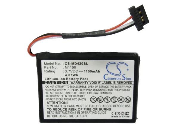 Medion GoPal E4230, GoPal E4240, GoPal E4245, Series Replacement Battery 1100mAh