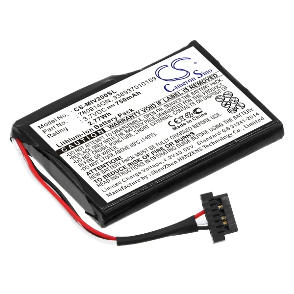 Mitac Mio Moov 200, Mio Moov 200e, Mio Moov 200u, Mio Moov 210 Series Replacement Battery 750mAh - Image 3