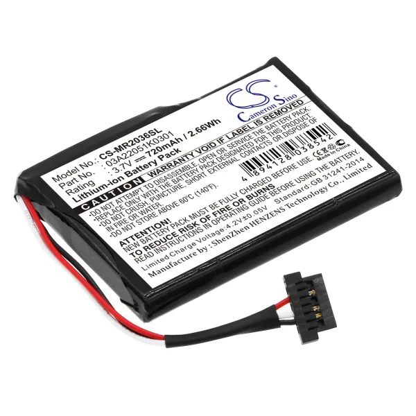 Magellan RoadMate 2035, RoadMate 2036, RoadMate 2036-MU, Series Replacement Battery 720mAh - Image 2