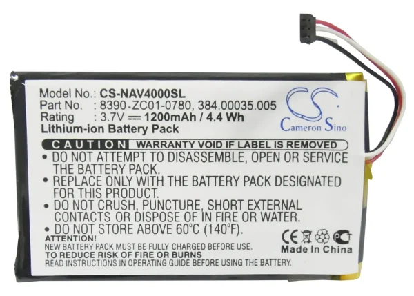 Navigon 40 Easy, 40 Plus, 40 Premiun, Series Replacement Battery 1200mAh