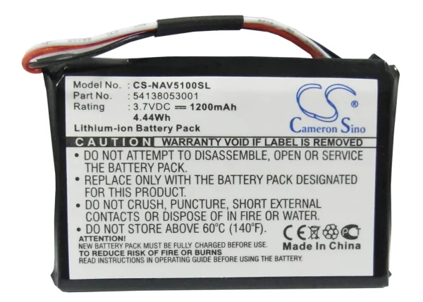 Navigon 5100, 5100 MAX Series Replacement Battery 1200mAh / 4.44Wh