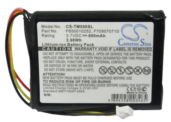 TomTom 4K00.100, 4N00.004, 4N00.004.2, 4N00.005 Series Replacement Battery 800mAh