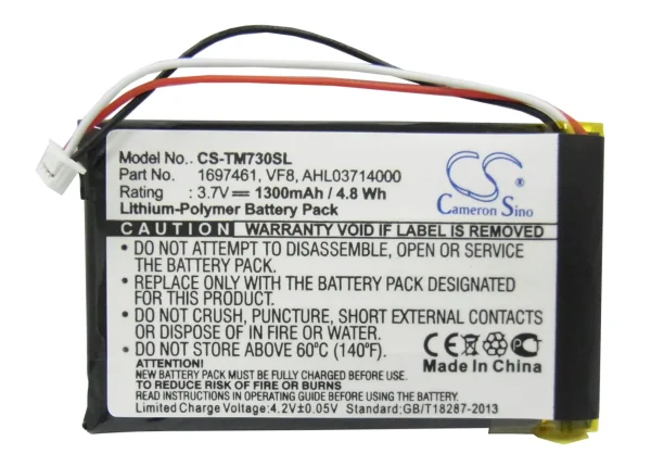 TomTom Go 530 Live, Go 630, Go 630T, Go 720 Series Replacement Battery 1300mAh / 4.81Wh