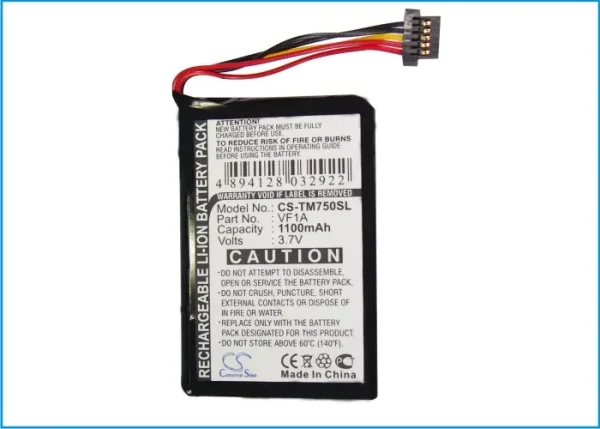 TomTom 4CP0.002.06, Go 740 Live, Go 740TM, Go 750 Series Replacement Battery 1100mAh