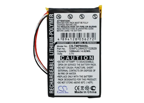 TomTom Pro 8000 Series Replacement Battery 1250mAh