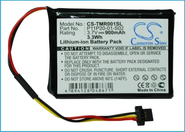 TomTom One XXL 540S, Route XL, XXL 540M, XXL 540S Series Replacement Battery 900mAh