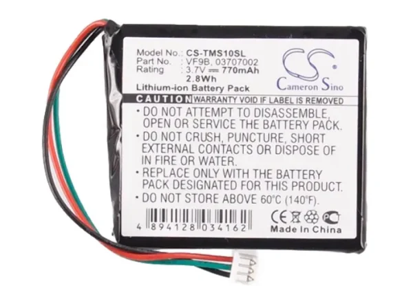 TomTom 1EX00, 4EX0.001.11, Easy, Start Series Replacement Battery 770mAh / 2.85Wh